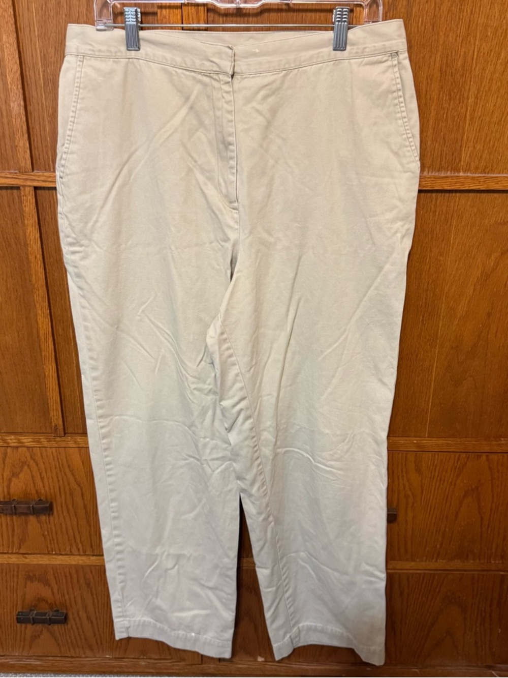 Annex Casual Corner Khaki Pants Women’s Size 14 Beige Straight Leg 100% Cotton